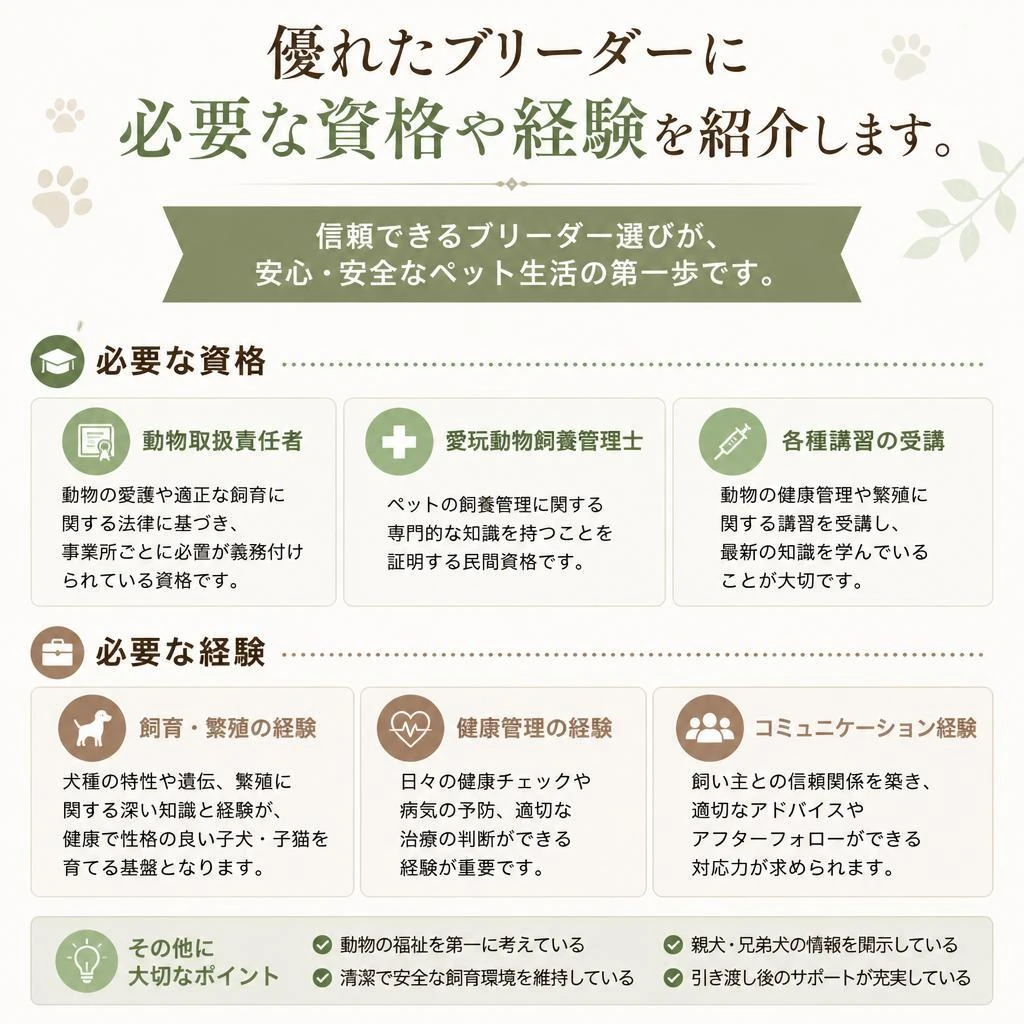安心して選ぶために！ブリーダーの資格